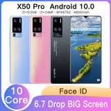 X50 pro 12GB+512GB 5.8 Inch 4800mAh Android 10.0  Unlocked Cell Phone  Smart Mobile Phones 4G Android Smartphone