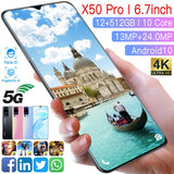 X50 pro 12GB+512GB 5.8 Inch 4800mAh Android 10.0  Unlocked Cell Phone  Smart Mobile Phones 4G Android Smartphone